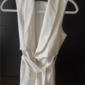Zara Cream Sleeveless Mini Dress